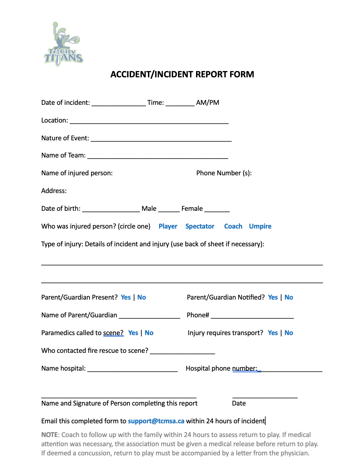 Incident Form